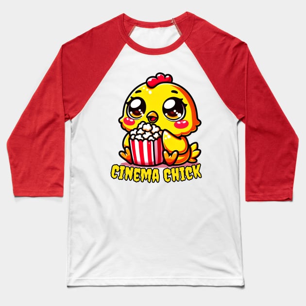 Popcorn chicken for movie lovers Baseball T-Shirt by Japanese Fever